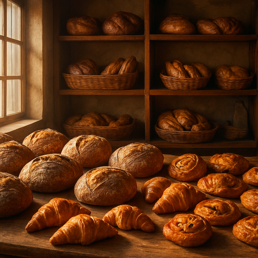 Interior of Ashgrove Bakehouse with fresh bread and pastries on the counter
