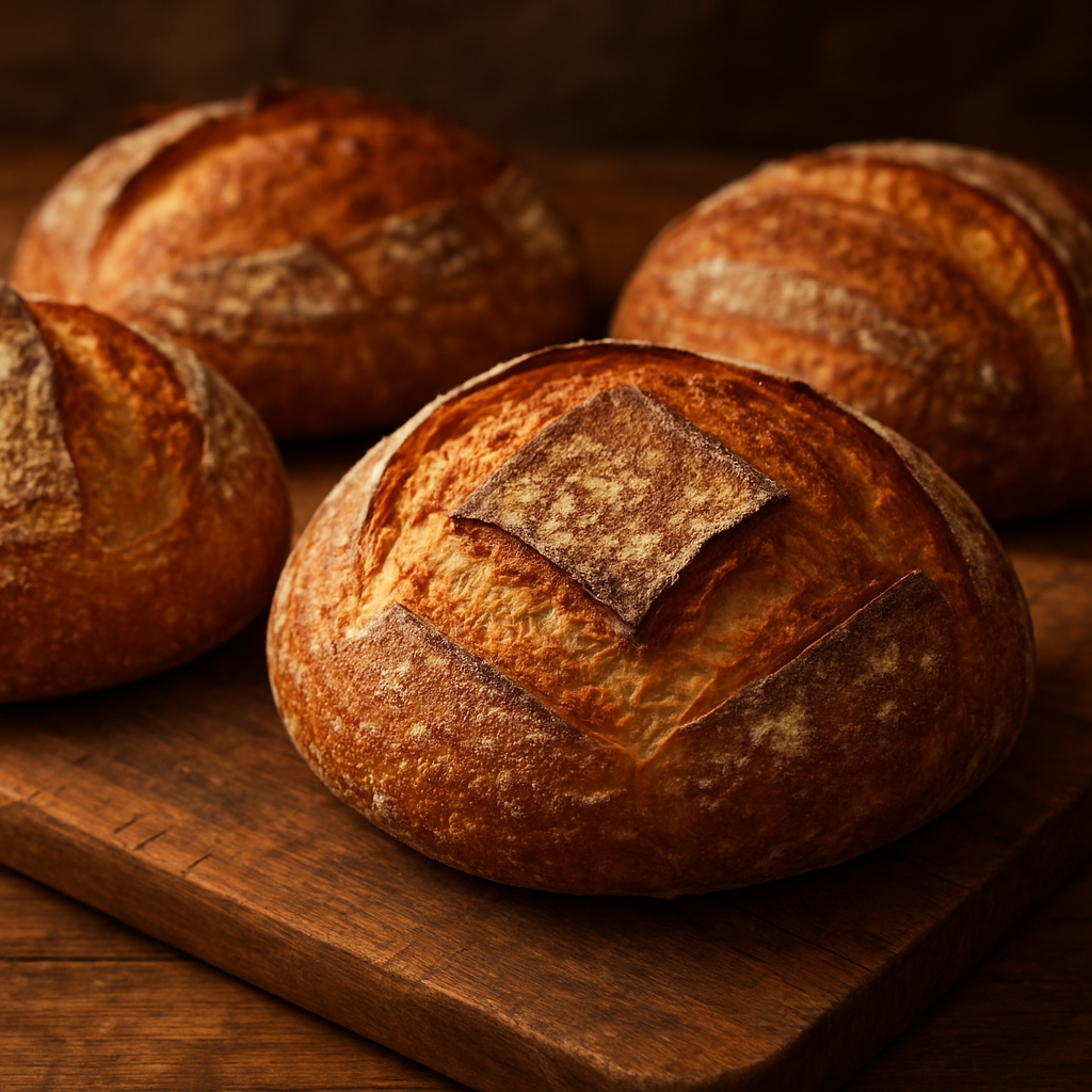 Freshly baked artisan sourdough loaves at Ashgrove Bakehouse