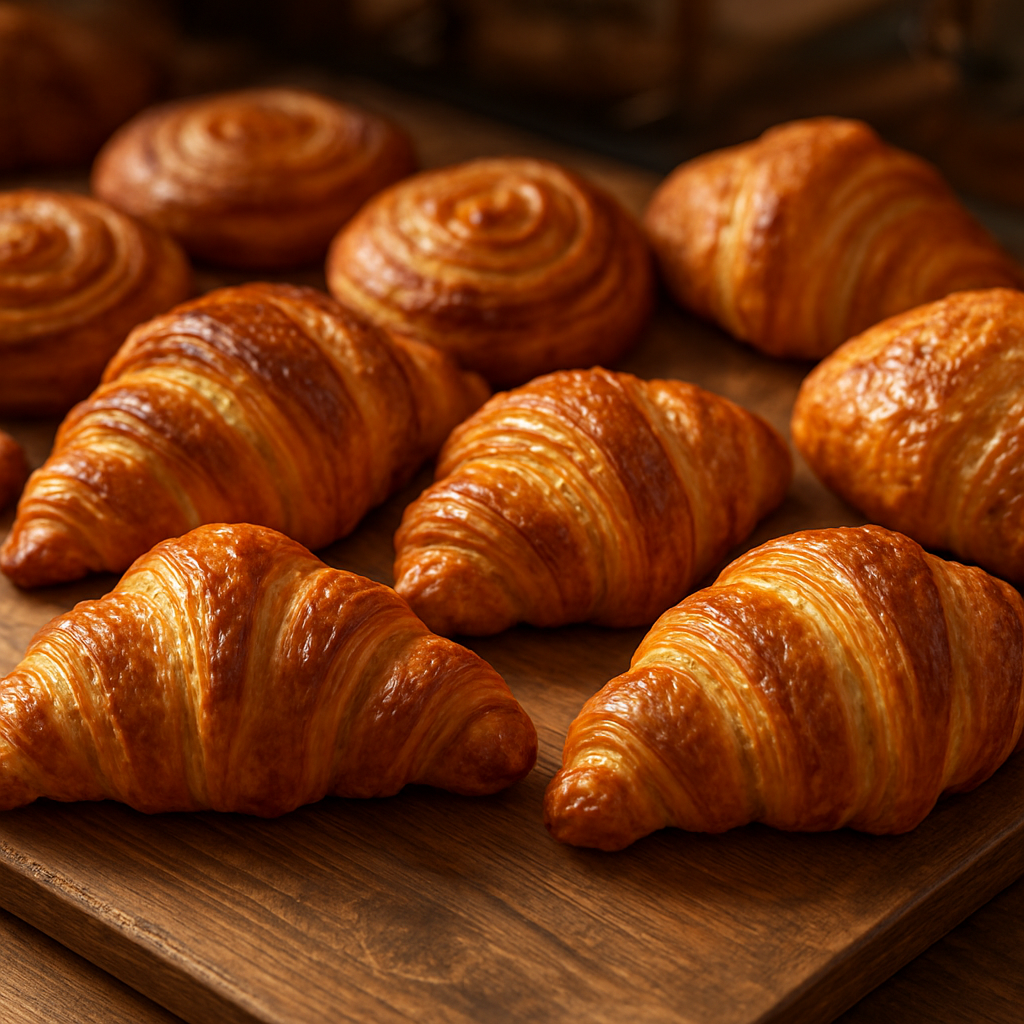 Golden flaky pastries and croissants at Ashgrove Bakehouse